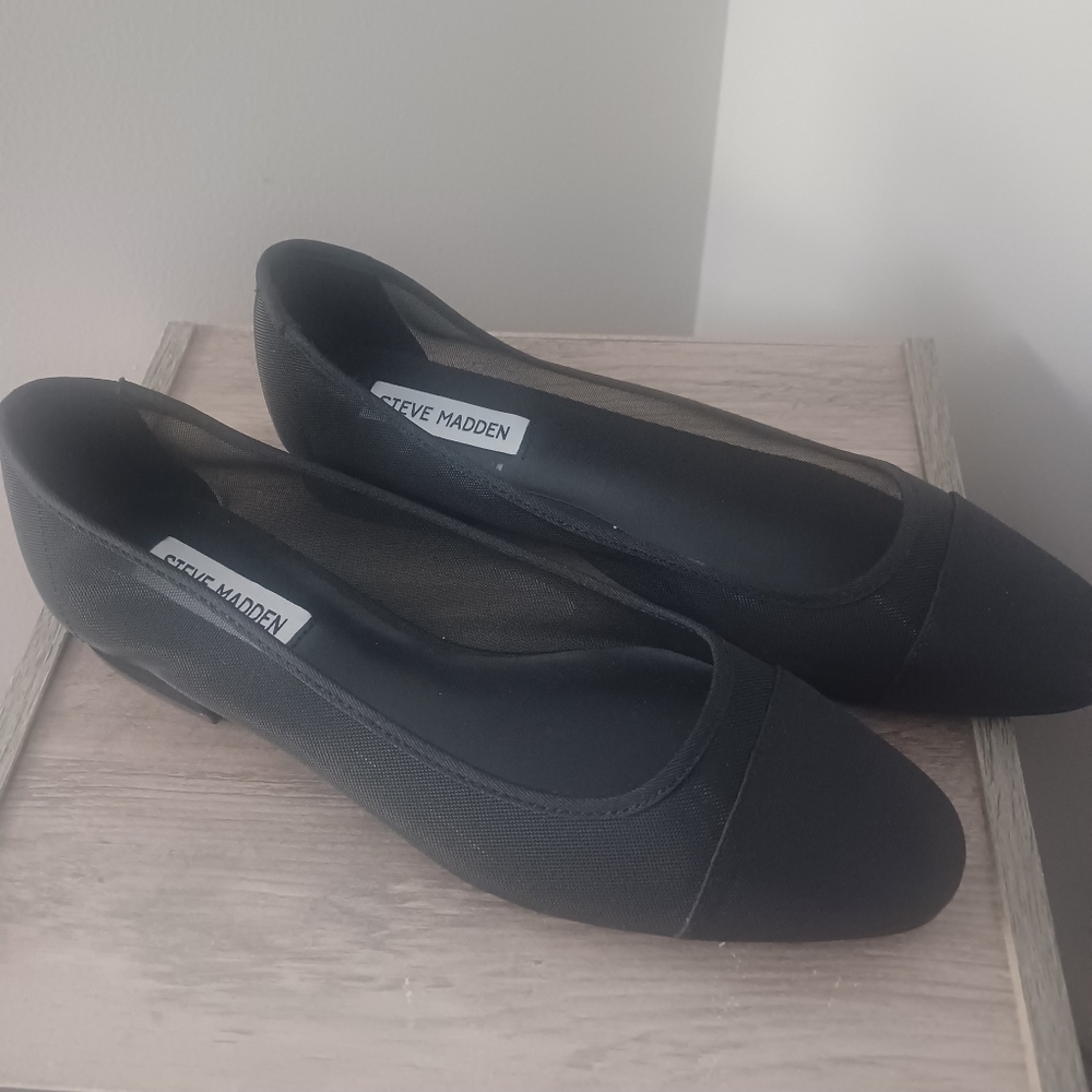 Steve Madden Blair Mesh Cap Toe Flats Sz 8.5